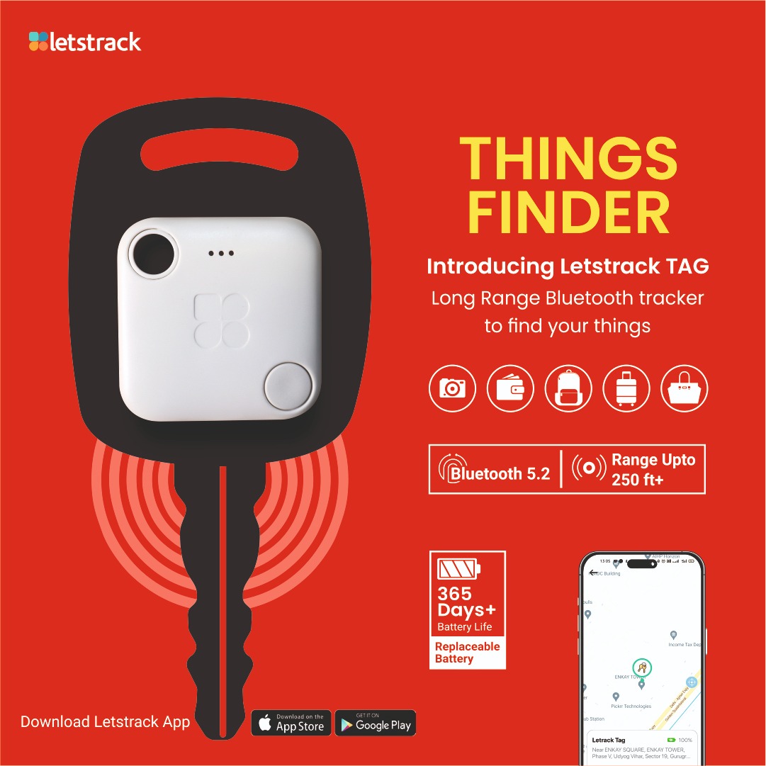 Bluetooth TAG Pro & Item Finder for Keys, Wallet & Luggage | TAG Tracker | Wallet Finder | Key Finder | Battery Replaceable - Letstrack