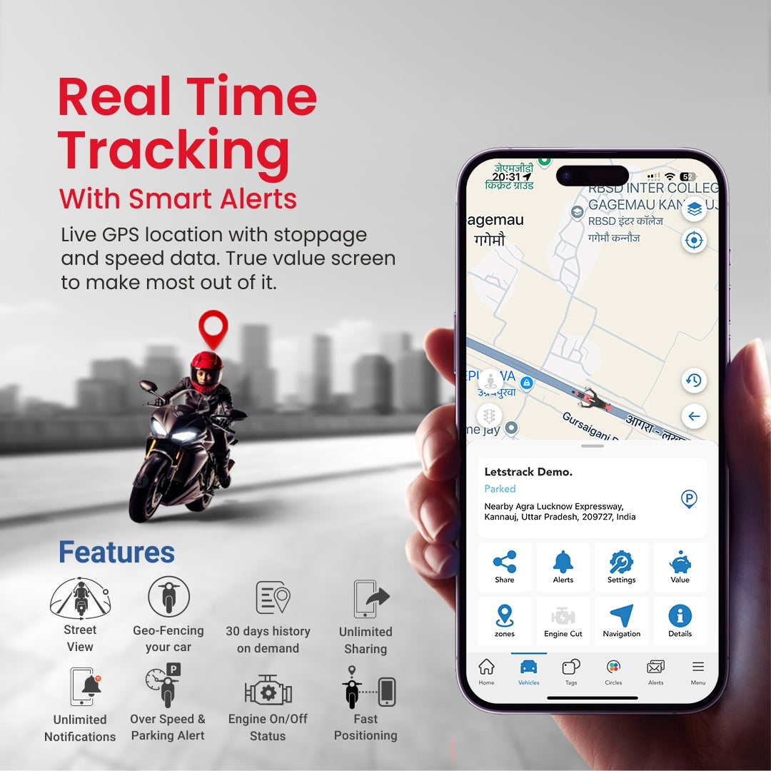 Smart GPS bike tracker attached to bicycle frame, providing real-time location tracking and anti-theft alerts via connected mobile app.