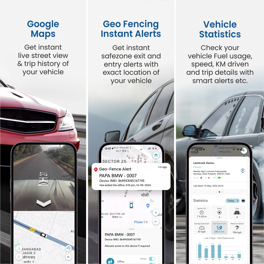 Plug-and-play OBD GPS car tracker with mobile app integration.