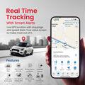 Smart GPS tracker for vehicles with real-time route history and tracking.